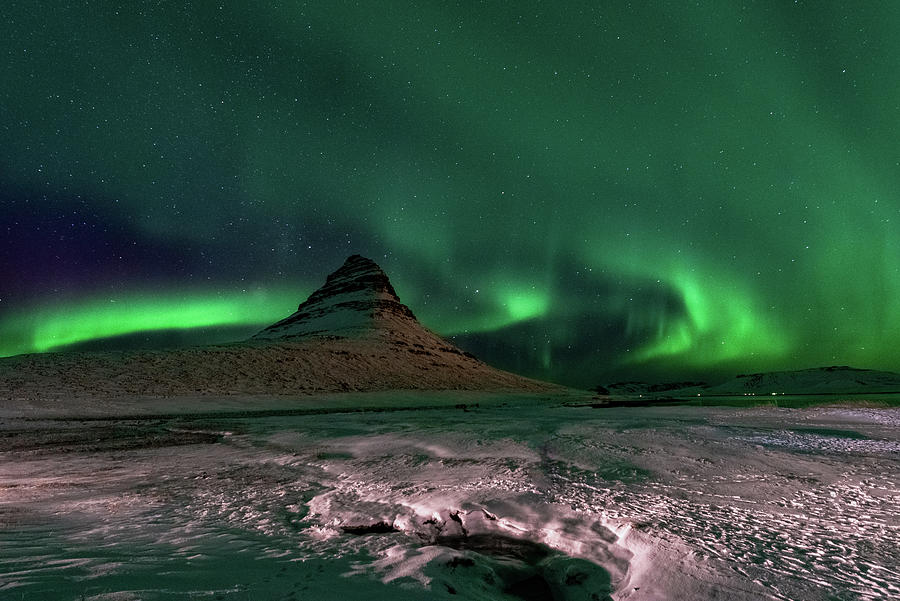 Beautiful Kirkjufell Mountain with Northern Lights Iceland Photograph ...