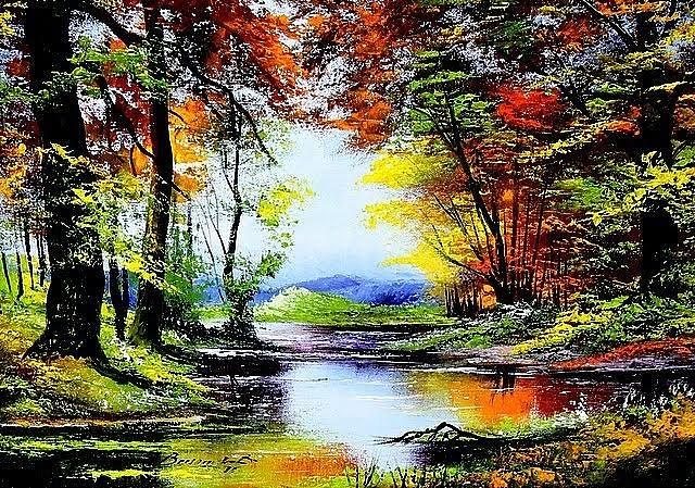 beautiful lake paintings