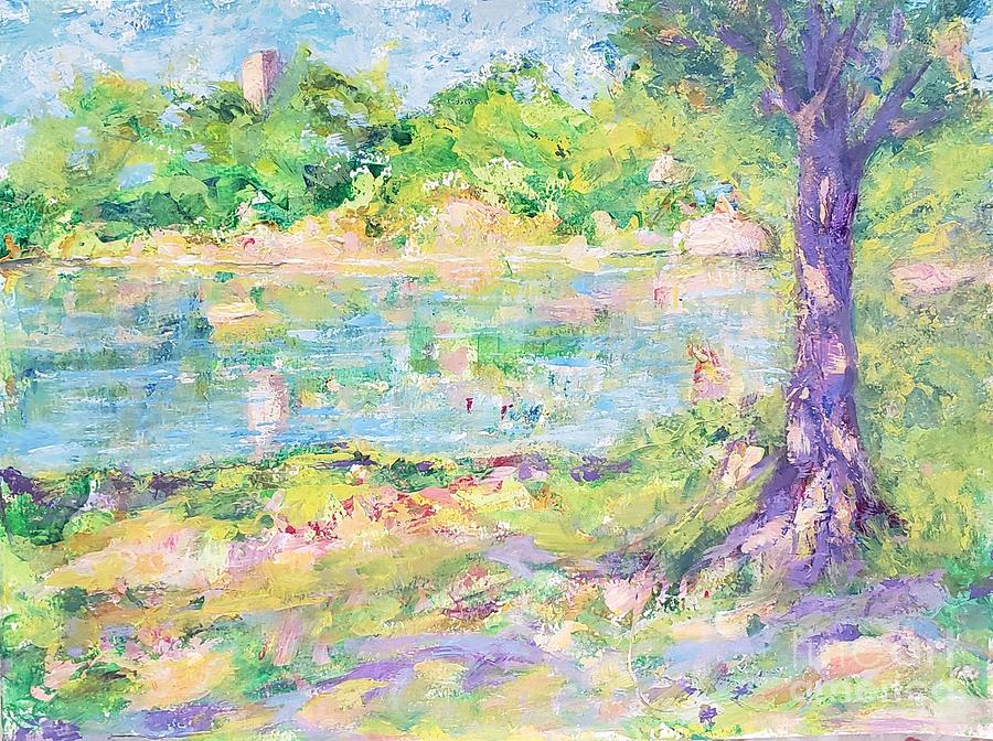 Beautiful landscape in the Park Painting by Olga Malamud-Pavlovich