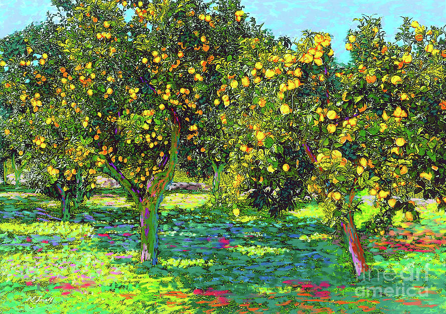 Beautiful Lemon Grove Painting by Jane Small