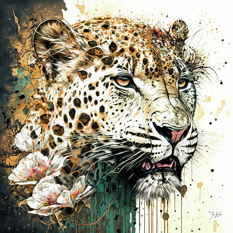 Abstract Painting - Beautiful Leopard by Tina LeCour