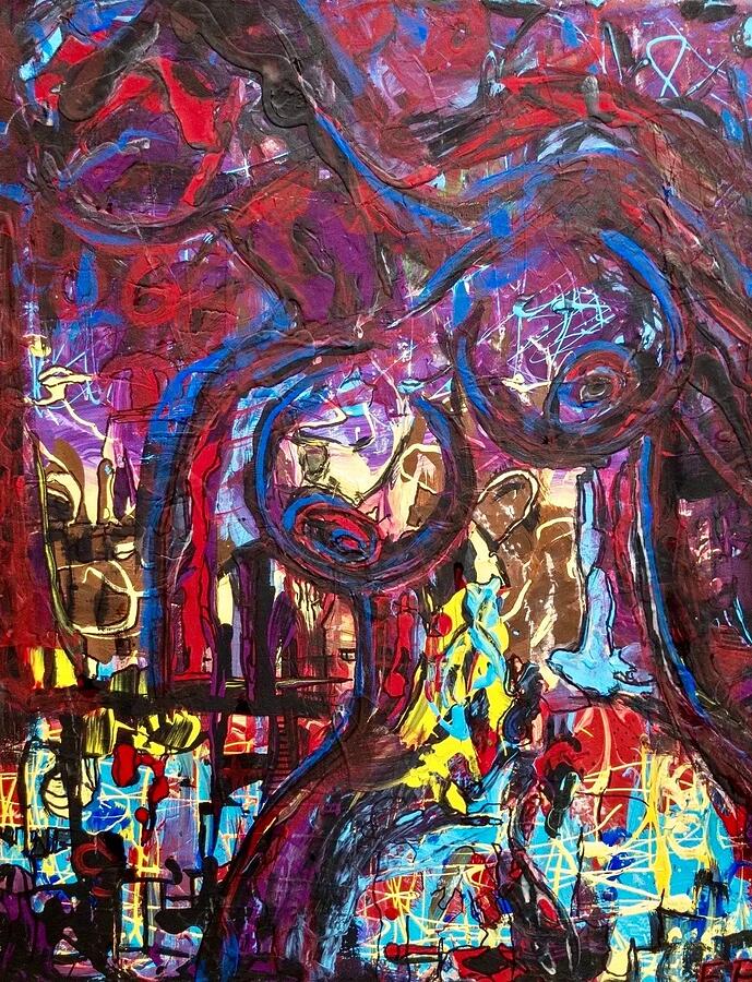 Beautiful Lies - An Acrylic Art Story About Deception Painting by Evjenia Psarris Beautiful Lies - An Acrylic Art Story About Deception Painting by Evjenia Psarris