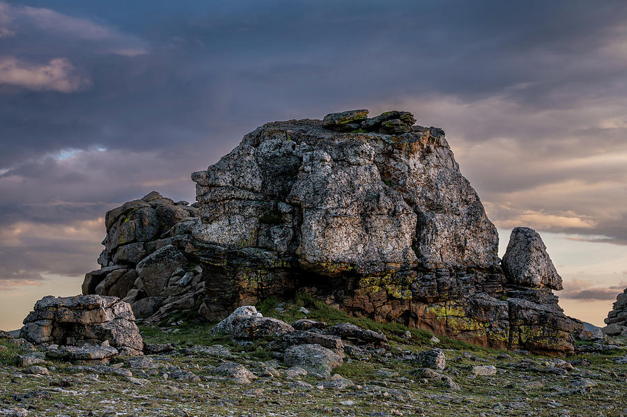Beautiful Light Hits Mushroom Rocks Formation Along The Tundra C Photograph by Kelly VanDellen