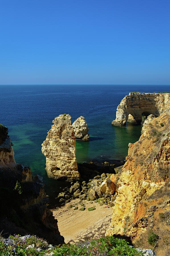 Beautiful Marinha Beach from the Cliffs Photograph by Angelo DeVal
