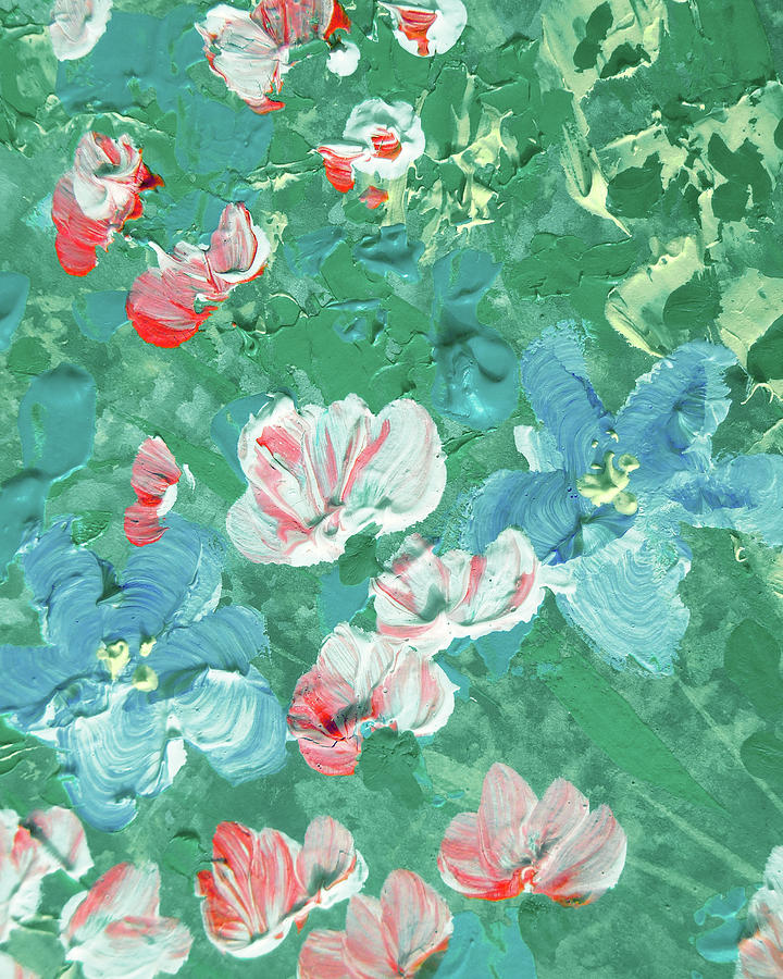 Beautiful Meadow Minimalism Floral Abstract Art II Painting by Irina Sztukowski