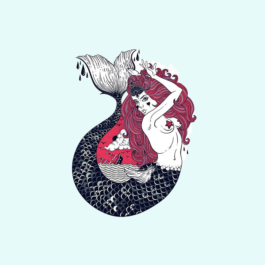 Beautiful Mermaid Digital Art by Krisant Khatiwada - Fine Art America