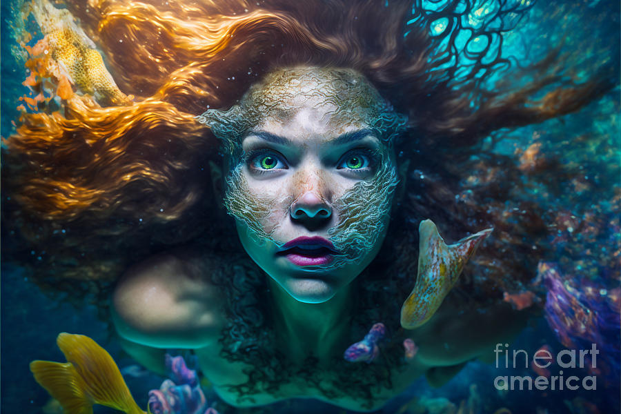 Beautiful Mermaid Digital Art By Pix Pow Gallery Fine Art America