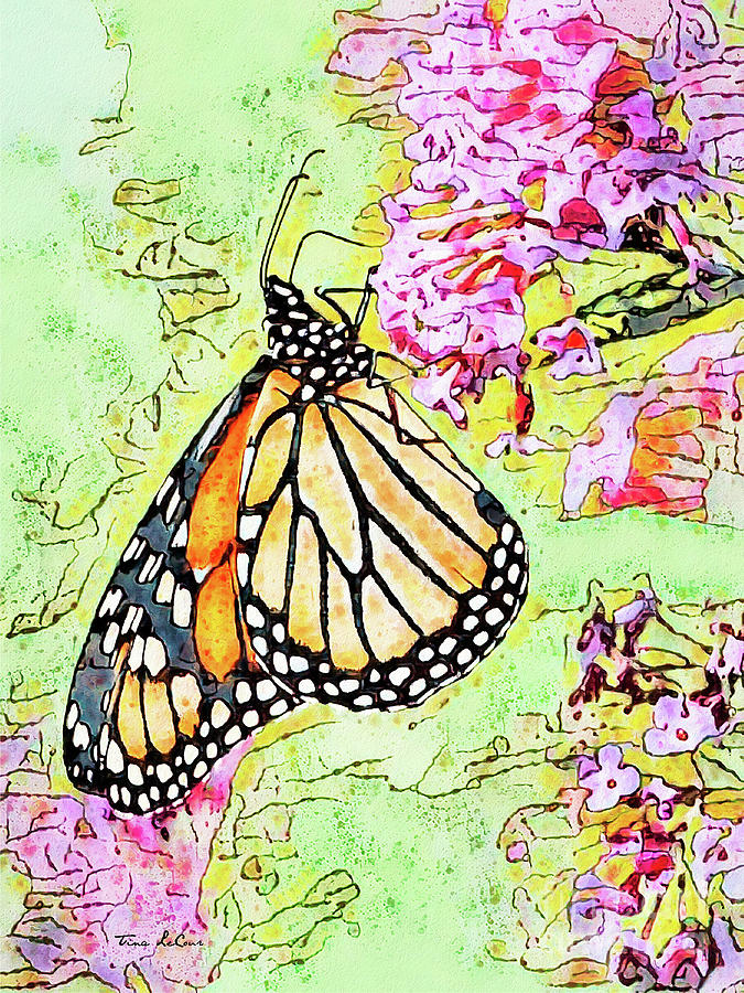 Beautiful Monarch Butterfly Mixed Media by Tina LeCour