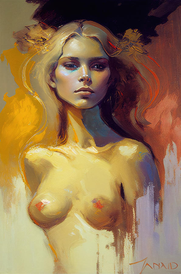 Abstract Painting - Beautiful Nude by My Head Cinema