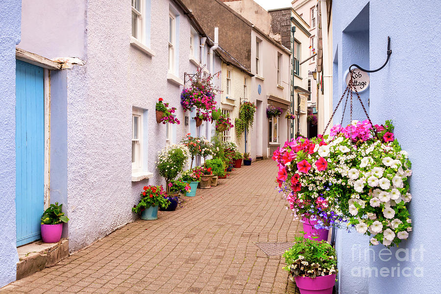 Cottage Photograph - Beautiful Old Cottages in Tenby, Pembrokeshire, Wales, UK by Colin and Linda McKie