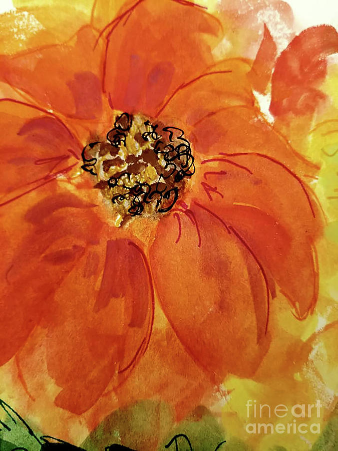 Beautiful Orange Flower Painting