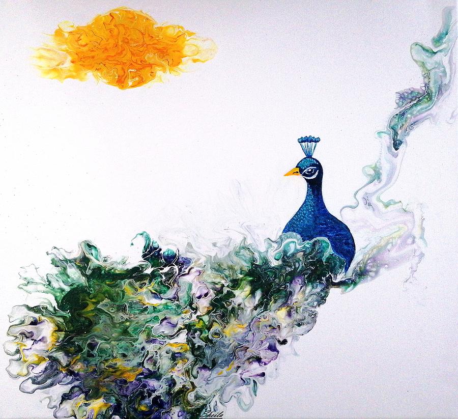 Peacock Painting - Beautiful Peacock by Sheila PyoRyx