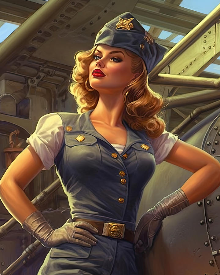 Beautiful Pin-up Girl 1940s N3019 Fantastic Military And Naval Scenes ...