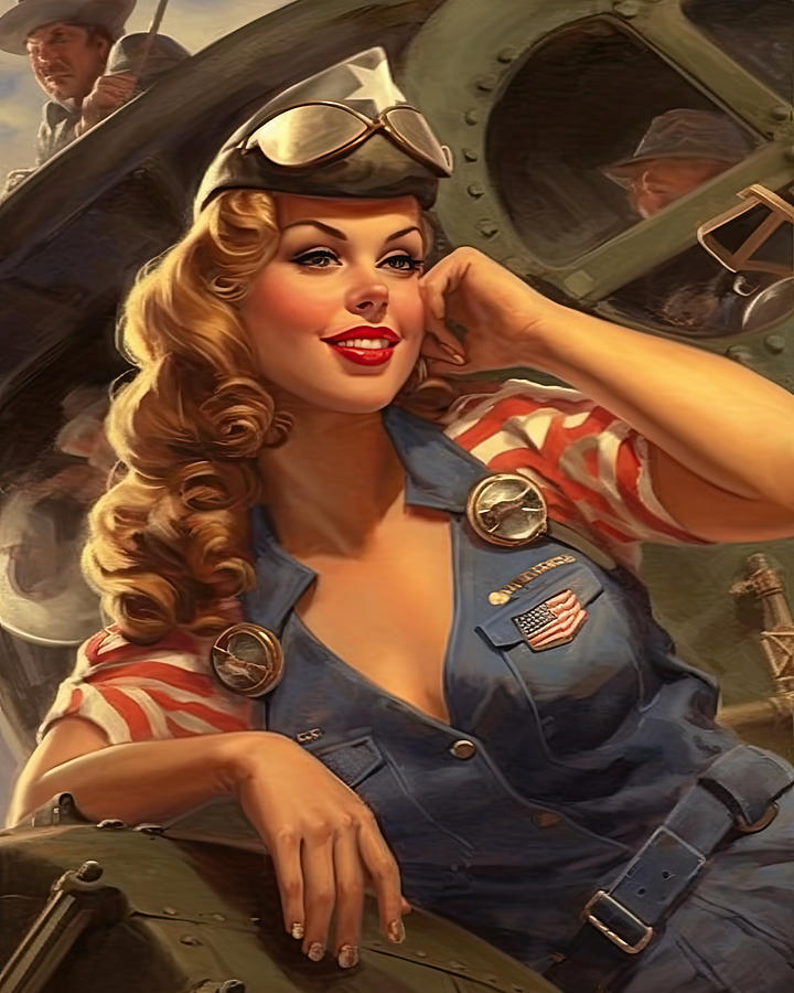 Beautiful Pin-up Girl 1940s N3020 Fantastic Military And Naval Scenes ...