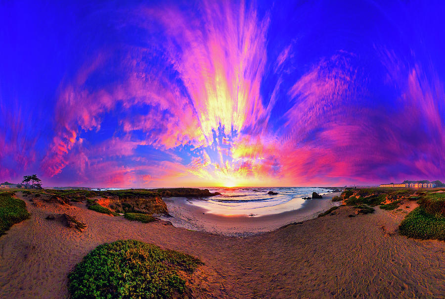 Beautiful Pink Purple Blue Beach Sunsrise Photograph by Eszra Tanner