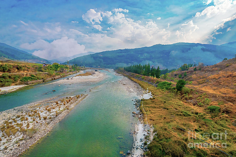 Beautiful Punakha Valley Digital Art