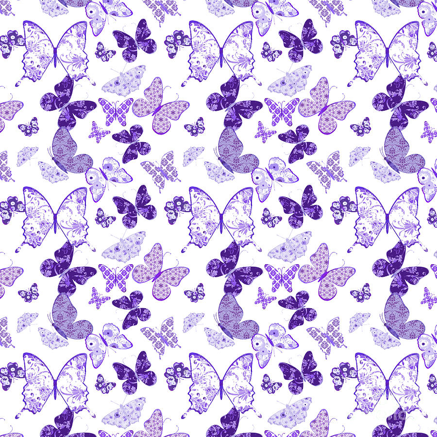 Beautiful Purple Butterfly A Digital Art by Jean Plout
