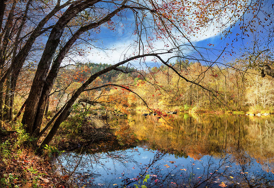 Beautiful Reflections on an Autumn Day Photograph by Debra and Dave Vanderlaan