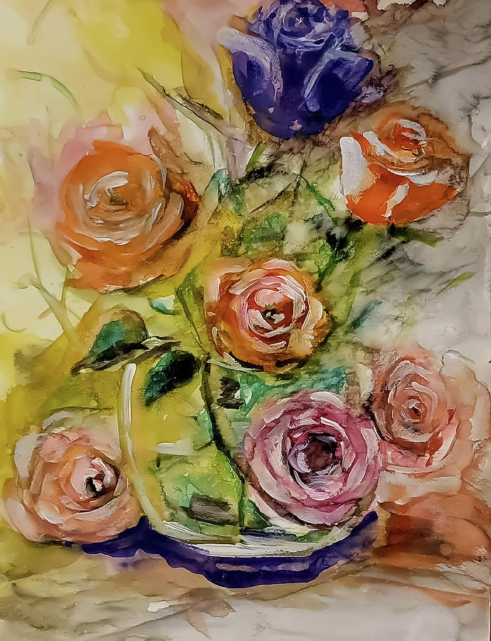 Beautiful rose display Painting by Lisa Kaiser