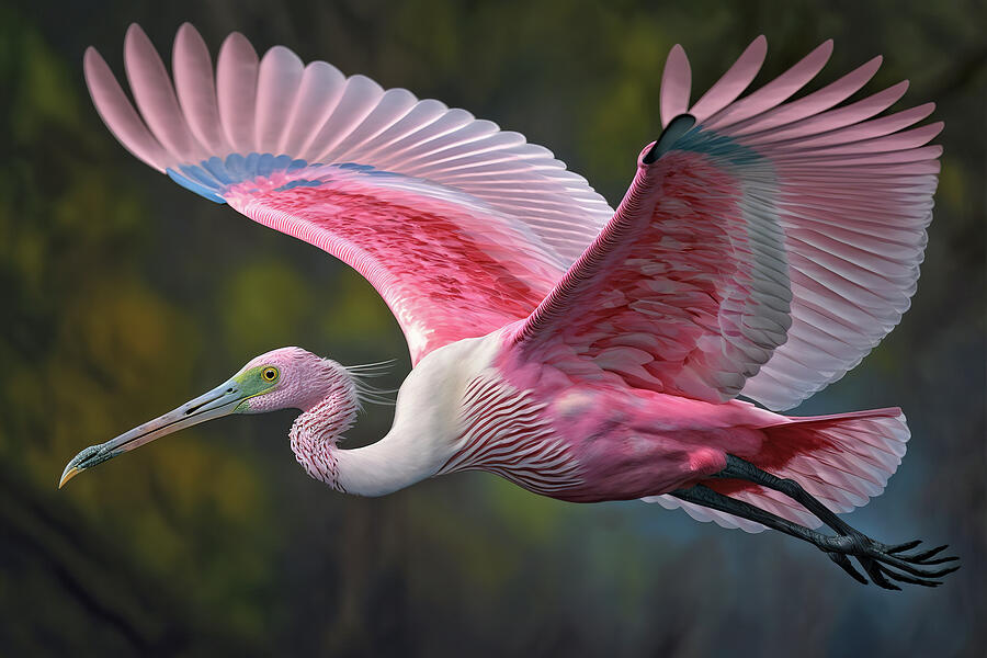 Beautiful Roseate Spoonbill in Flight Photograph by Jim Vallee