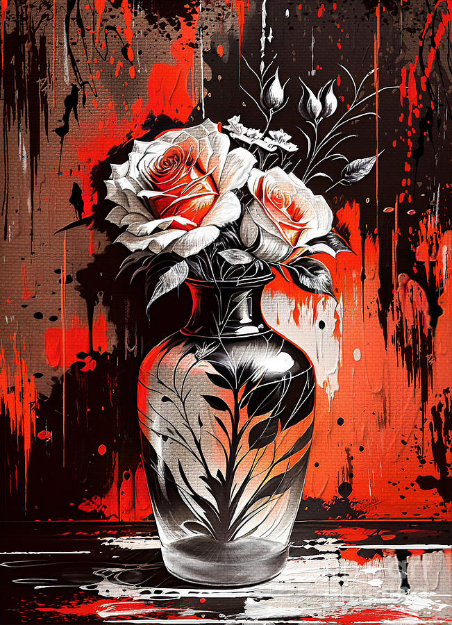 Beautiful roses Digital Art by Andrzej Szczerski