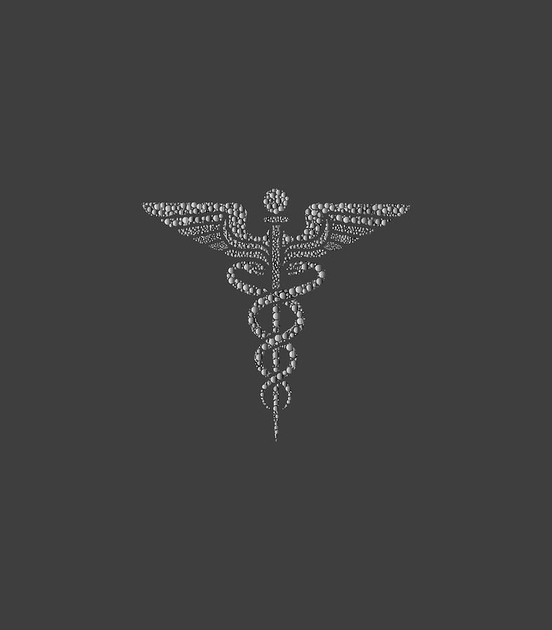 Beautiful Silver Caduceus Molecule Dna Silhouette Artwork Digital Art ...