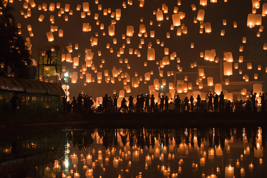 Beautiful Sky Lantern Photograph by Thant Zaw Wai