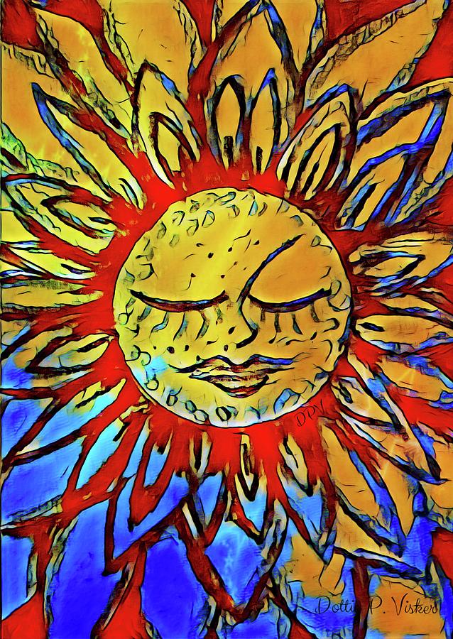 Sun Painting - Beautiful Sleeping Sun by Dottie Visker