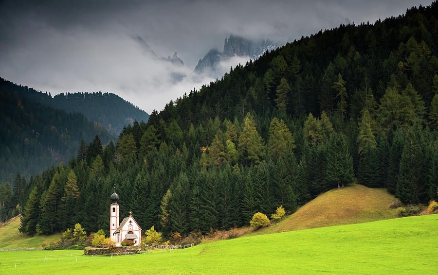 Beautiful Small Alpine Church In Italy. Photograph