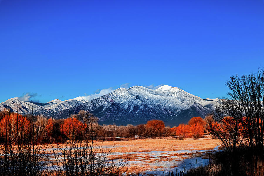 Beautiful Snow Capped Taos Mountains Photograph by Elijah Rael