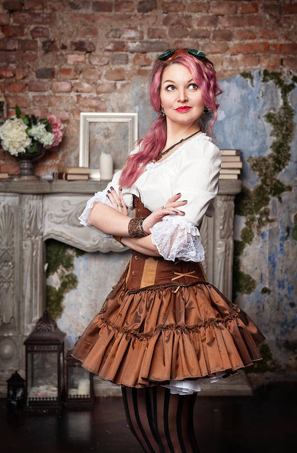 Beautiful steampunk woman posing Photograph by Darkbird77