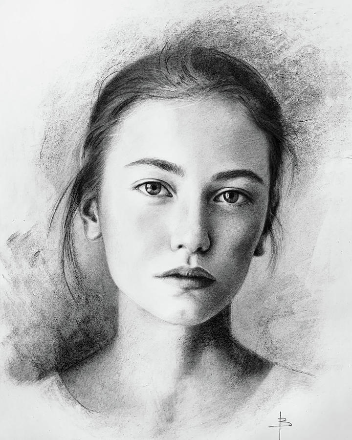 Beautiful stranger Drawing by Victoria Plakhova - Fine Art America