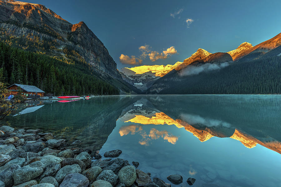 Beautiful Sunrise at Lake Louise Photograph by Pierre Leclerc Photography