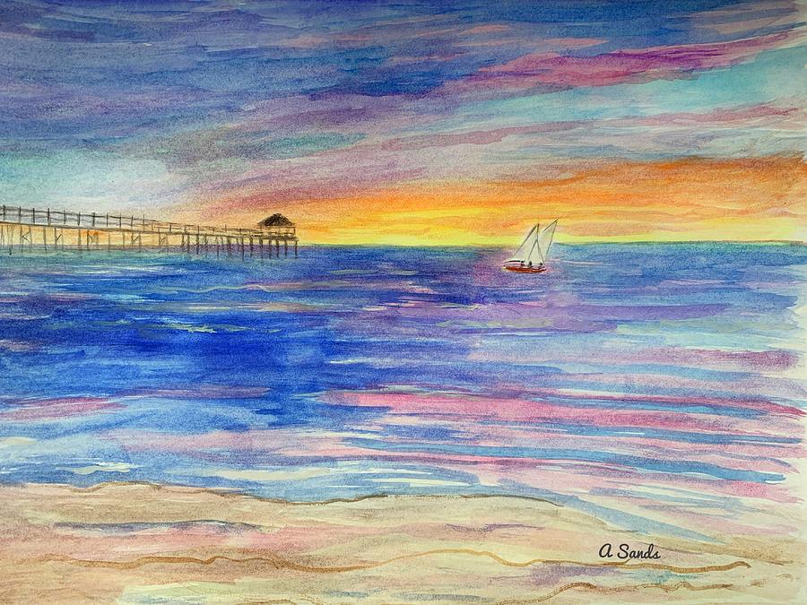 Beautiful Sunrise Cocoa Beach Painting by Anne Sands