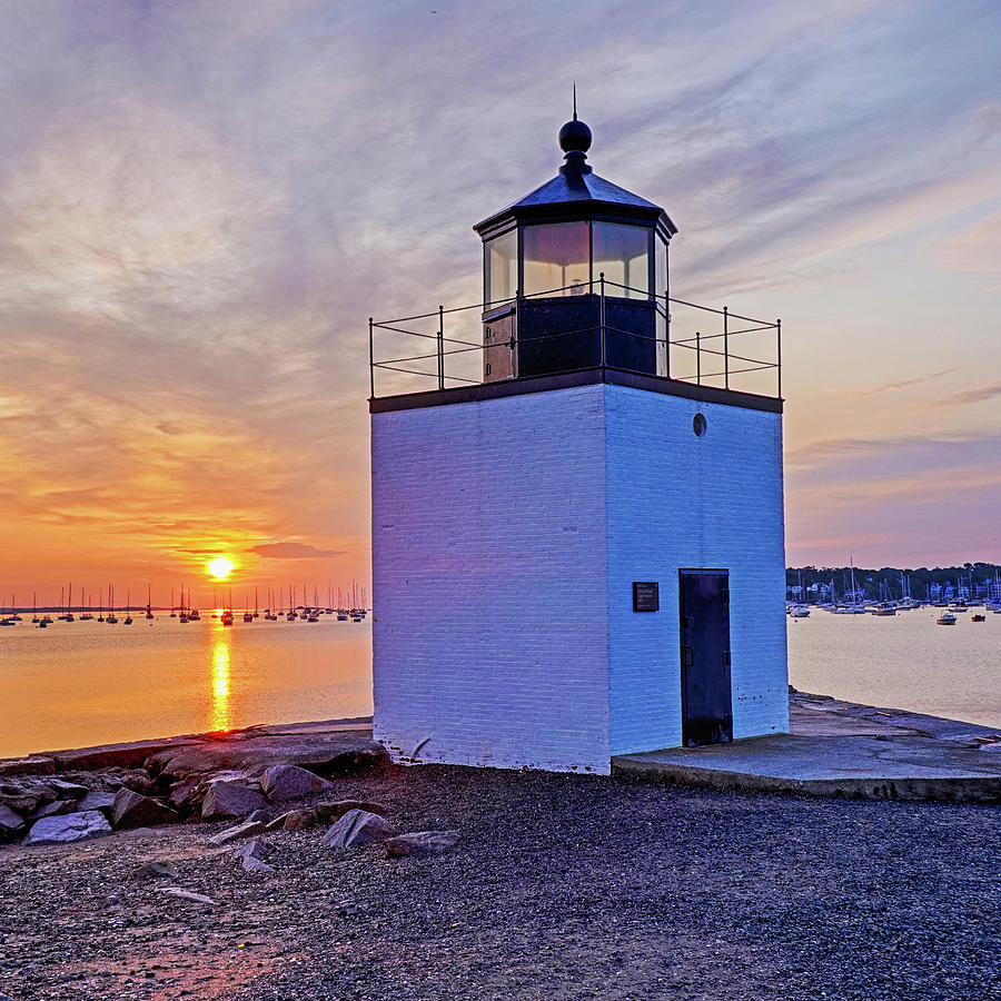Beautiful sunrise on Derby Wharf Salem MA Derby Light Square Photograph by Toby McGuire
