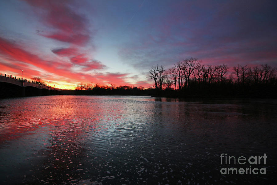 Beautiful Sunrise over  the Maumee River in Waterville Ohio 3.15.2021  0019 Photograph by Jack Schultz