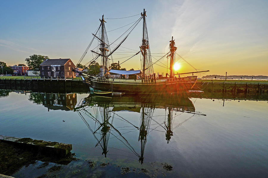 Beautiful Sunrise over the Salem Friendship Salem MA Derby Wharf Photograph by Toby McGuire