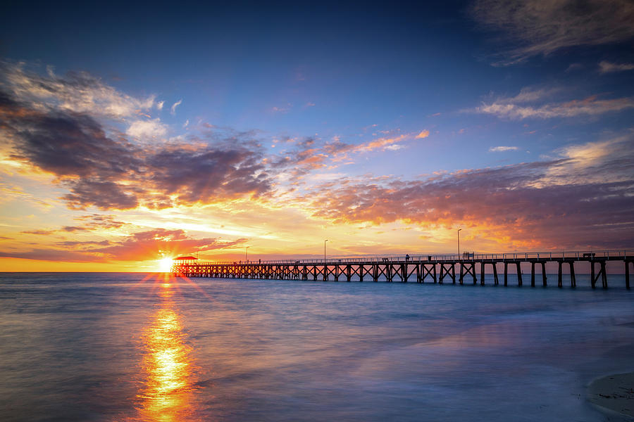 Beautiful sunset at Grange Jetty in Adelaide, South Australia ...