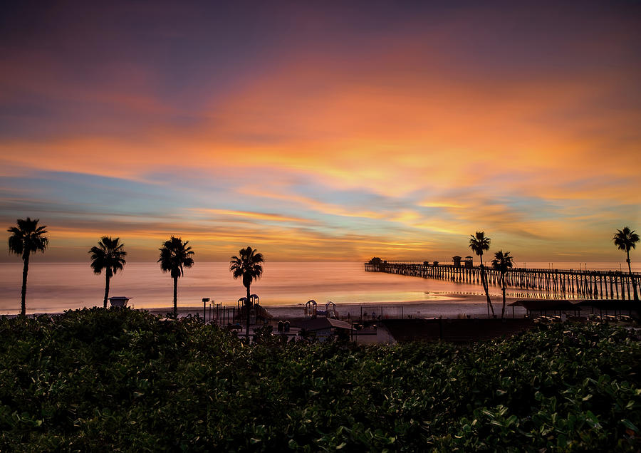 Beautiful Sunset at the Oceanside Pier by Larry Marshall