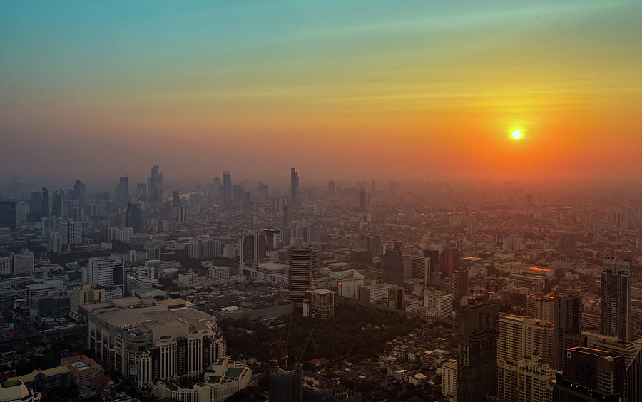 beautiful sunset in Bangkok Thailand Photograph by Mikhail Kokhanchikov