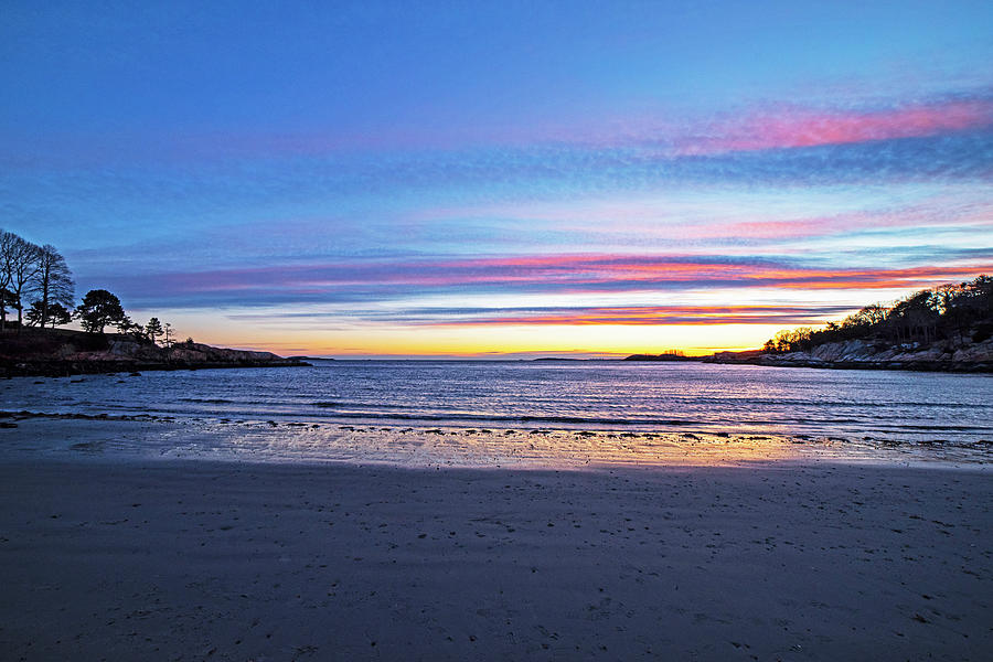 Beautiful Sunset on White Beach in Manchester-by-the-Sea Massachusetts Full View Photograph by Toby McGuire
