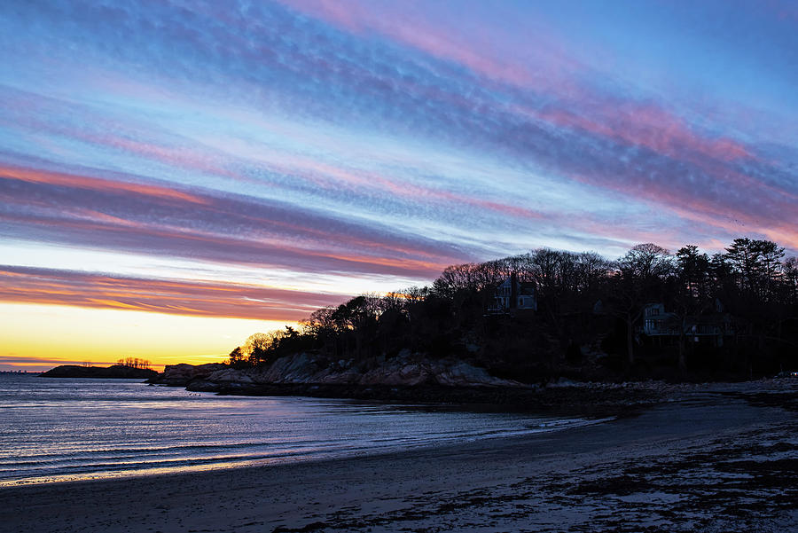 Beautiful Sunset on White Beach in Manchester-by-the-Sea Massachusetts Photograph by Toby McGuire