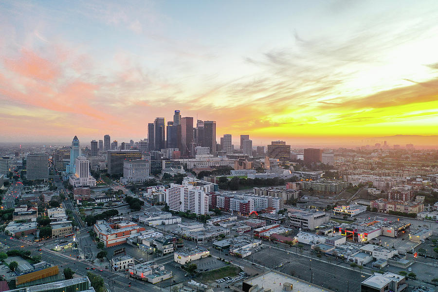 Beautiful Sunset Over Downtown Los Angeles Photograph
