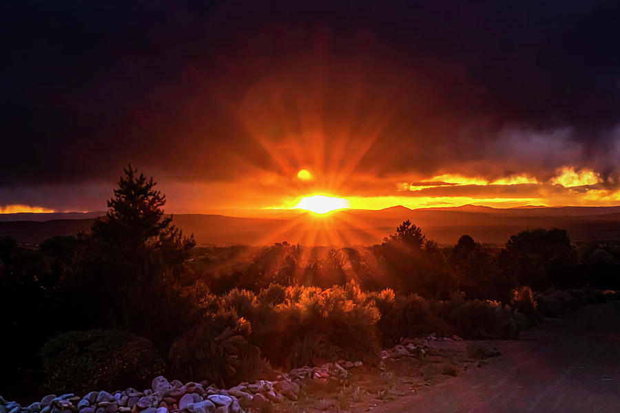 Beautiful Sunset over Taos,NM Photograph by Elijah Rael