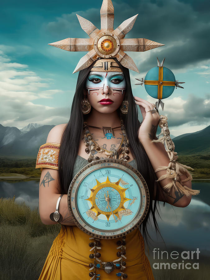 Beautiful Surreal Aztec Goddess Digital Art by Mystikos Portal - Pixels