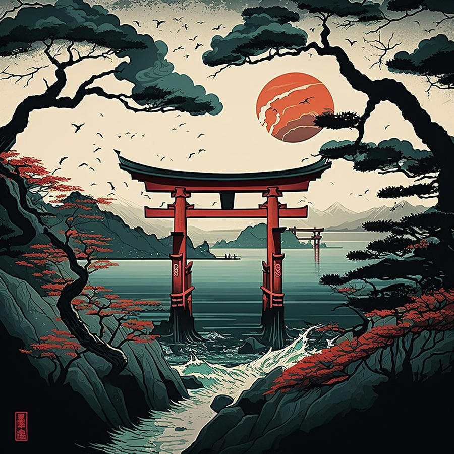 Beautiful Tori Gate in in Late Afternoon Digital Art by Kailooma X ...