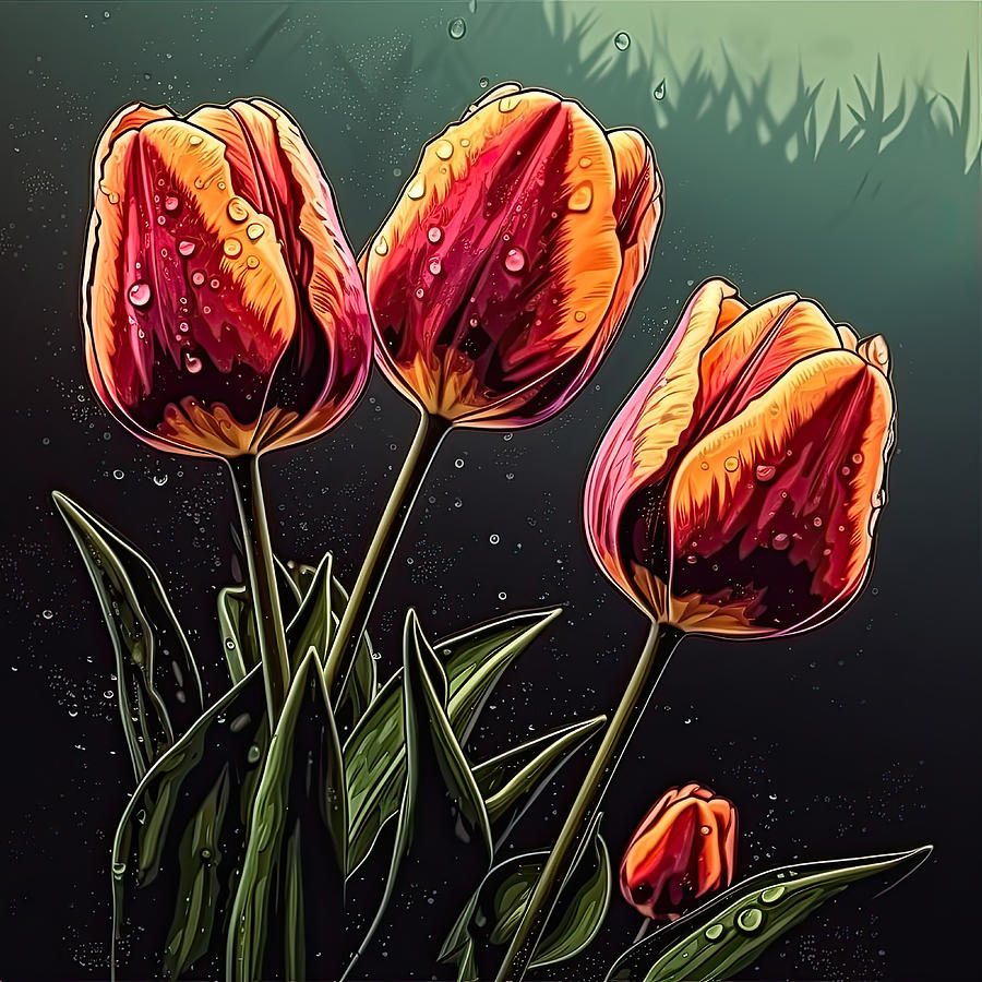 Beautiful Tulip Digital Art By Colorful Liquid Fine Art America