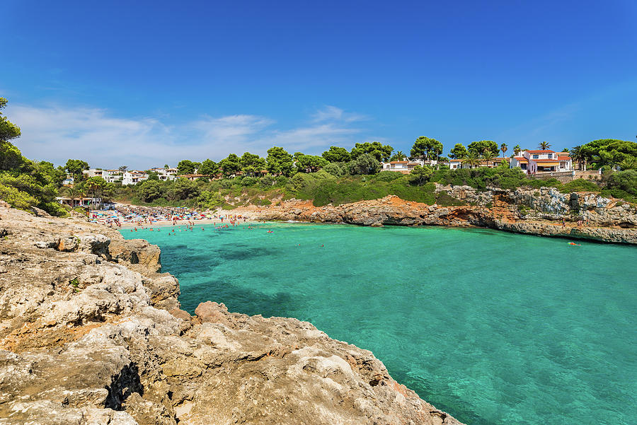 Beautiful view of Cala Anguila bay, beach Mallorca, Spain Balearic ...