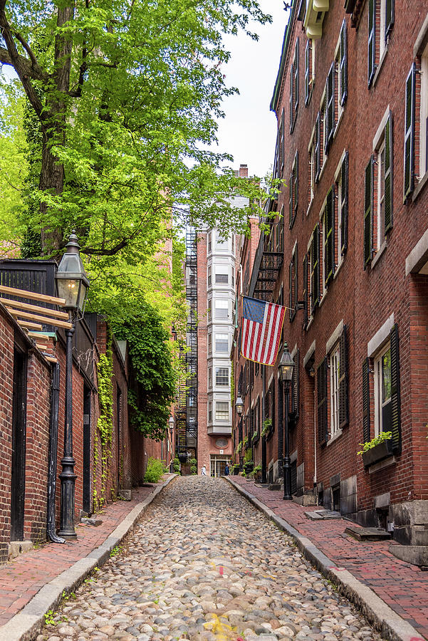 Beautiful houses in Beacon Hill, Boston, Massachusetts Stock Photo