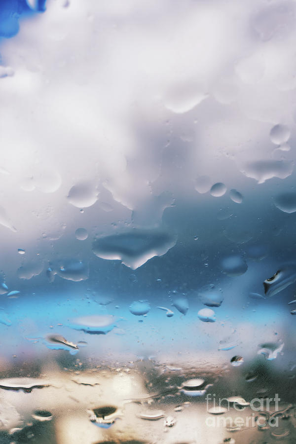 Beautiful view of raindrops on a window surface Photograph by Mendelex Photography